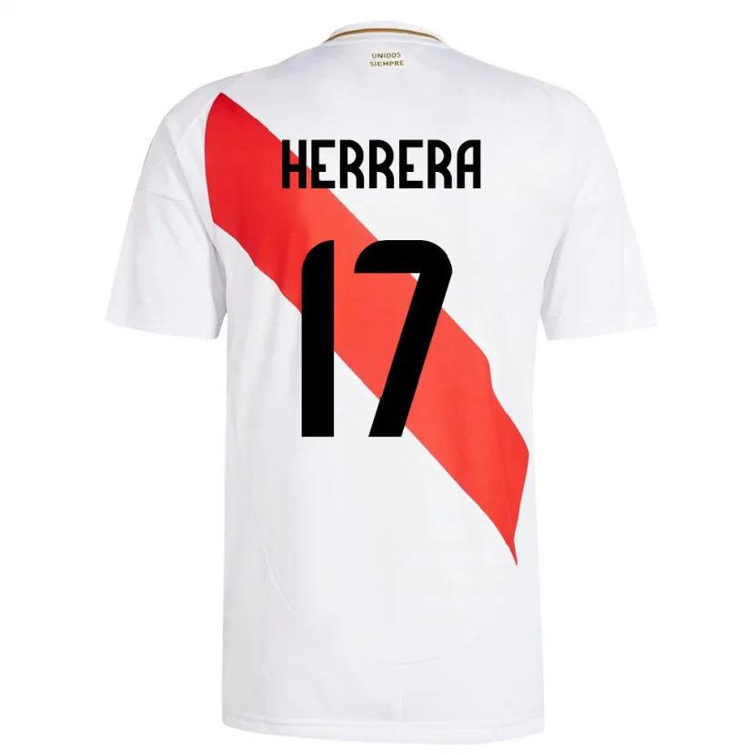 Danxen Dětské Peru Fabiola Herrera #17 Bílý Domů Hráčské Dresy 24-26 Dres