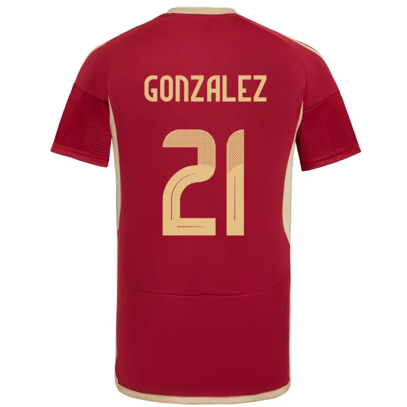 Danxen Dětské Venezuela Alexander González #21 Burgundské Domů Hráčské Dresy 24-26 Dres