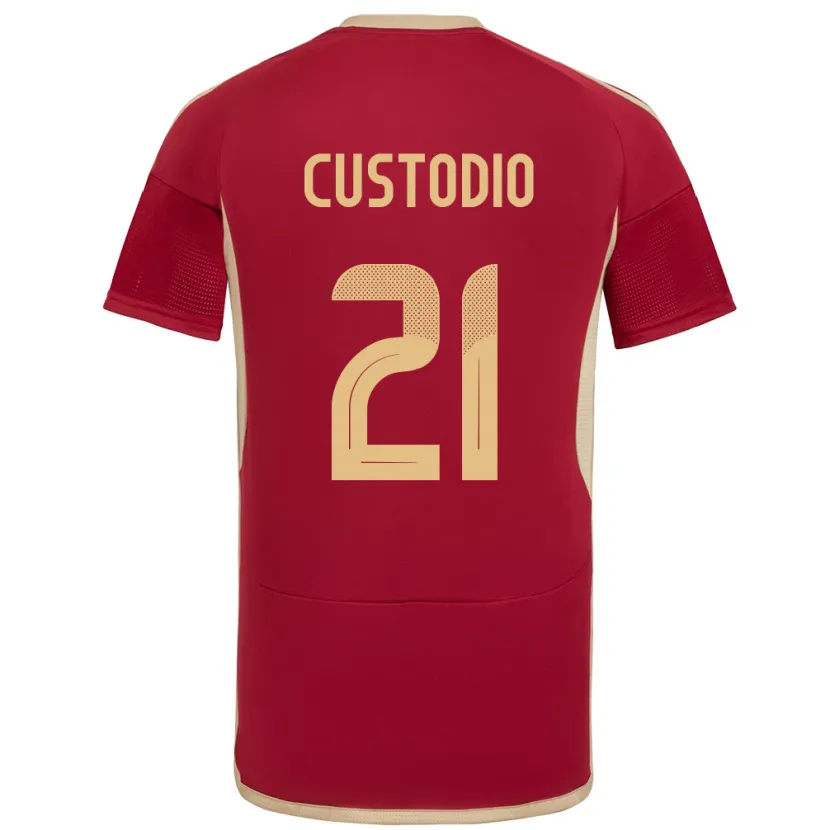 Danxen Dětské Venezuela Alex Custodio #21 Burgundské Domů Hráčské Dresy 24-26 Dres