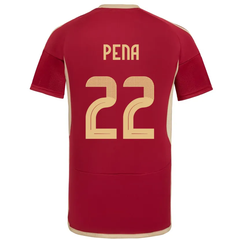 Danxen Dětské Venezuela Lewuis Peña #22 Burgundské Domů Hráčské Dresy 24-26 Dres