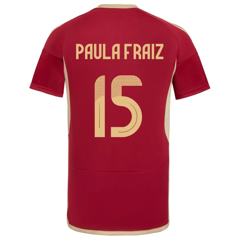 Danxen Dětské Venezuela Ana Paula Fraiz #15 Burgundské Domů Hráčské Dresy 24-26 Dres
