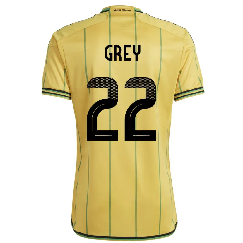 Danxen Dětské Jamajka Mireya Grey #22 Žlutá Domů Hráčské Dresy 24-26 Dres