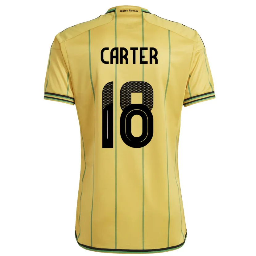 Danxen Dětské Jamajka Trudi Carter #18 Žlutá Domů Hráčské Dresy 24-26 Dres