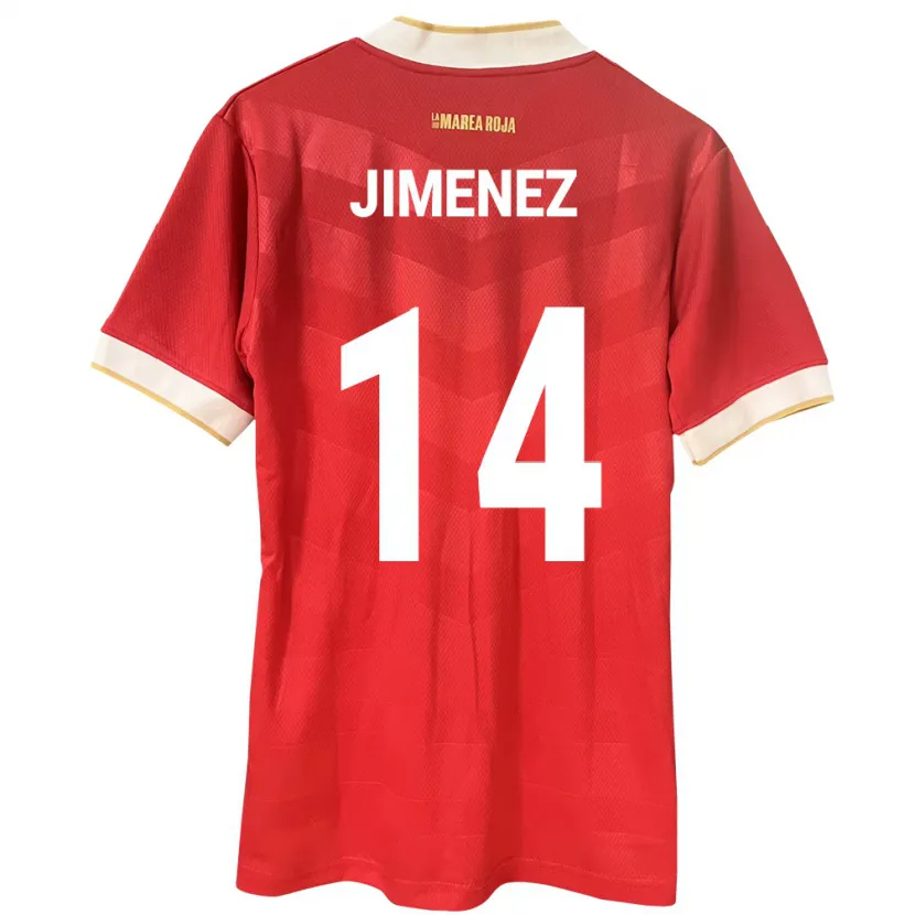 Danxen Dětské Panama Juan Jiménez #14 Červené Domů Hráčské Dresy 24-26 Dres