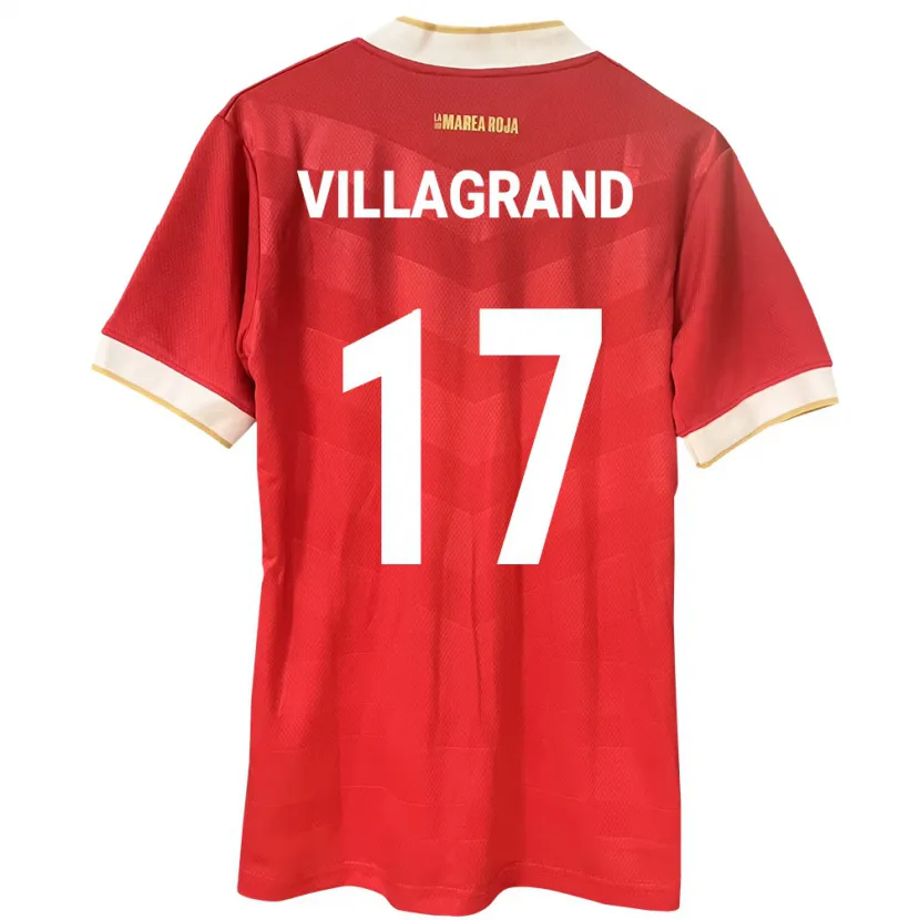 Danxen Dětské Panama Gabriela Villagrand #17 Červené Domů Hráčské Dresy 24-26 Dres
