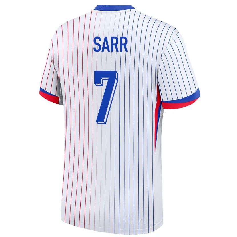 Danxen Dětské Francie Ouleymata Sarr #7 Bílý Daleko Hráčské Dresy 24-26 Dres