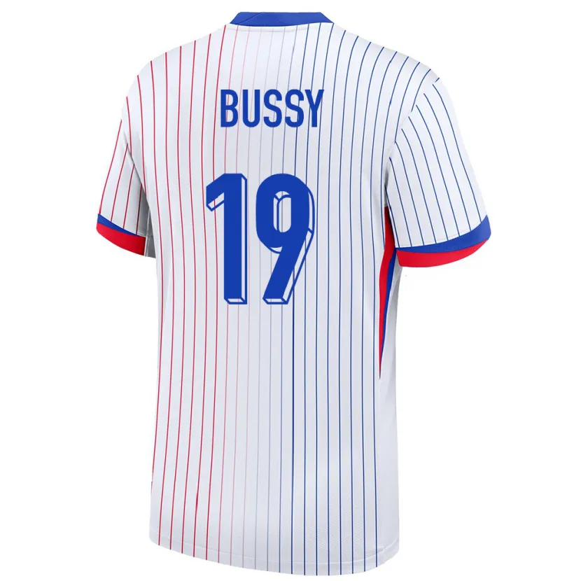 Danxen Dětské Francie Kessya Bussy #19 Bílý Daleko Hráčské Dresy 24-26 Dres