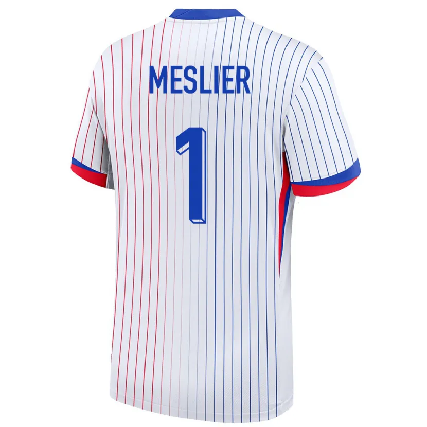 Danxen Dětské Francie Illan Meslier #1 Bílý Daleko Hráčské Dresy 24-26 Dres