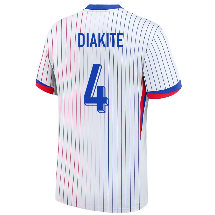 Danxen Dětské Francie Bafode Diakite #4 Bílý Daleko Hráčské Dresy 24-26 Dres