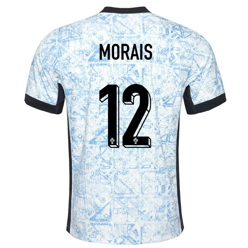 Danxen Dětské Portugalsko Patricia Morais #12 Krémově Modrá Daleko Hráčské Dresy 24-26 Dres