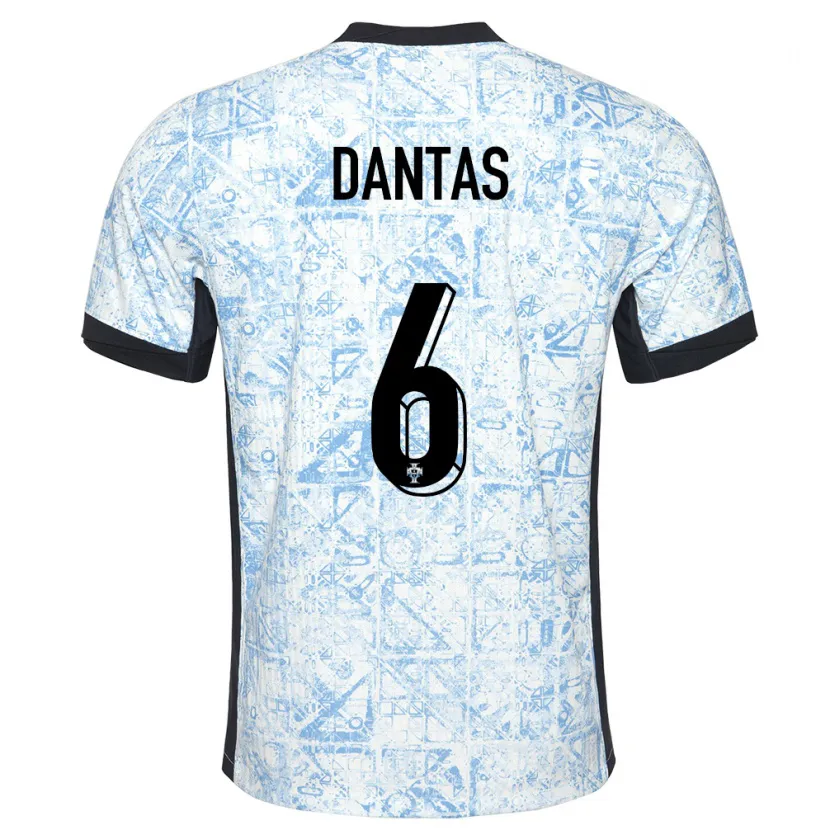 Danxen Dětské Portugalsko Tiago Dantas #6 Krémově Modrá Daleko Hráčské Dresy 24-26 Dres