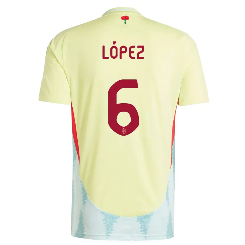 Danxen Dětské Španělsko Maitane Lopez #6 Žlutá Daleko Hráčské Dresy 24-26 Dres