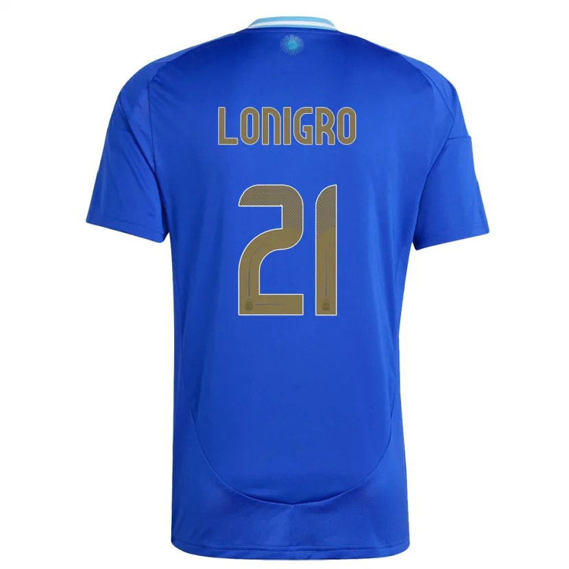 Danxen Dětské Argentina Erica Lonigro #21 Modrý Daleko Hráčské Dresy 24-26 Dres