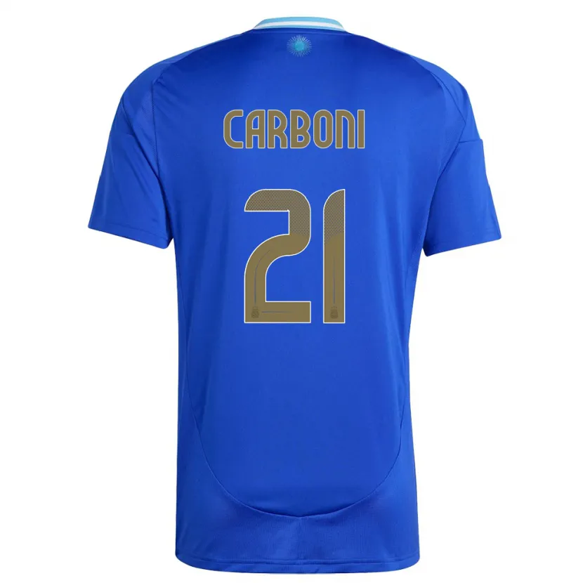 Danxen Dětské Argentina Valentin Carboni #21 Modrý Daleko Hráčské Dresy 24-26 Dres