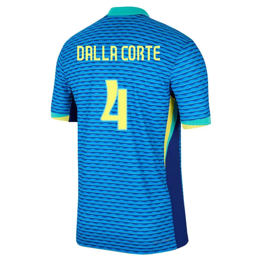 Danxen Dětské Brazílie Joao Dalla Corte #4 Modrý Daleko Hráčské Dresy 24-26 Dres