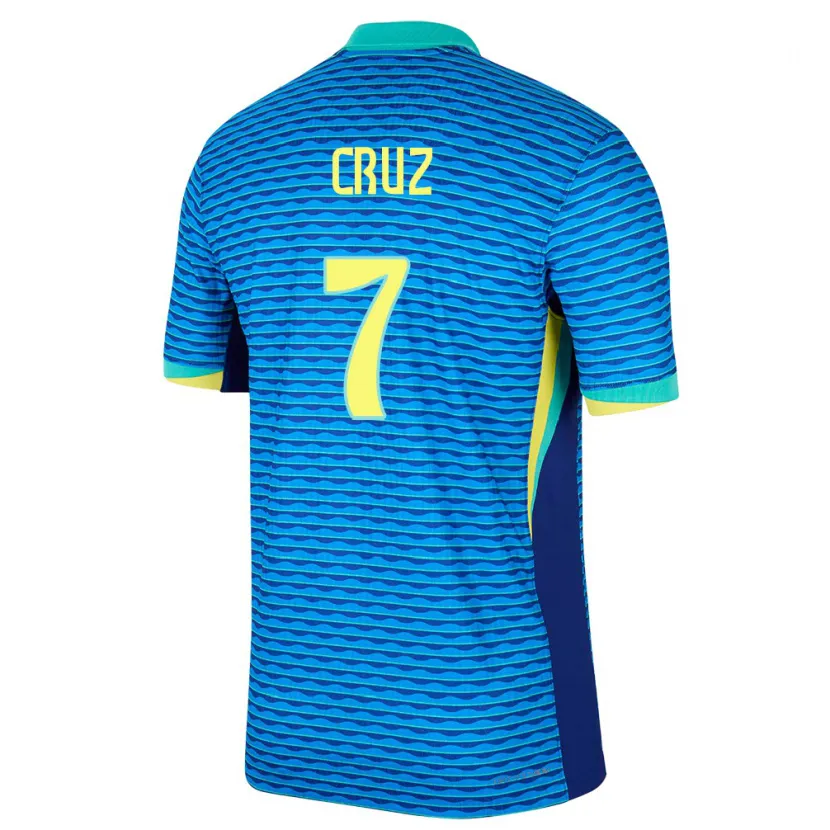 Danxen Dětské Brazílie Joao Cruz #7 Modrý Daleko Hráčské Dresy 24-26 Dres