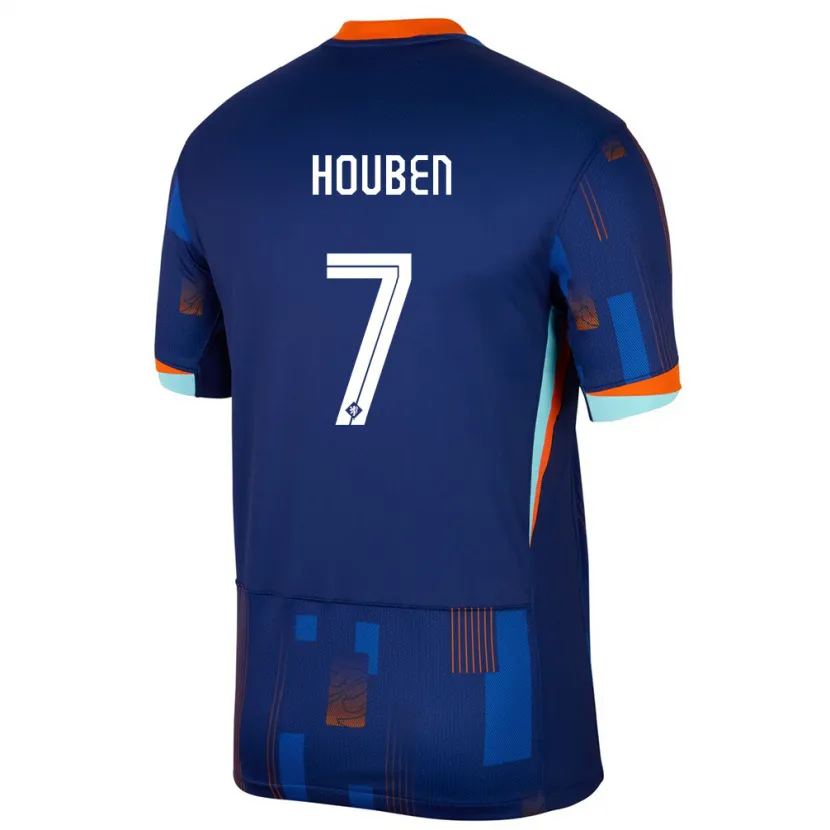 Danxen Dětské Nizozemsko Iggy Houben #7 Modrý Daleko Hráčské Dresy 24-26 Dres