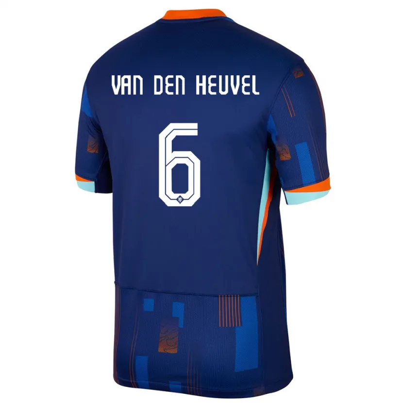 Danxen Dětské Nizozemsko Tim Van Den Heuvel #6 Modrý Daleko Hráčské Dresy 24-26 Dres