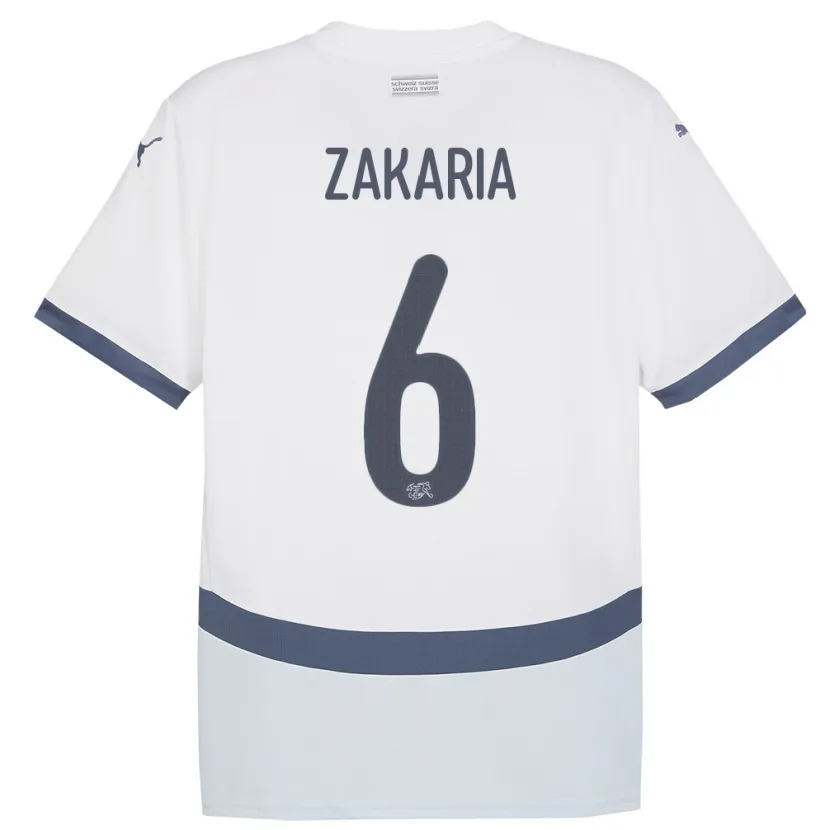 Danxen Dětské Švýcarsko Denis Zakaria #6 Bílý Daleko Hráčské Dresy 24-26 Dres