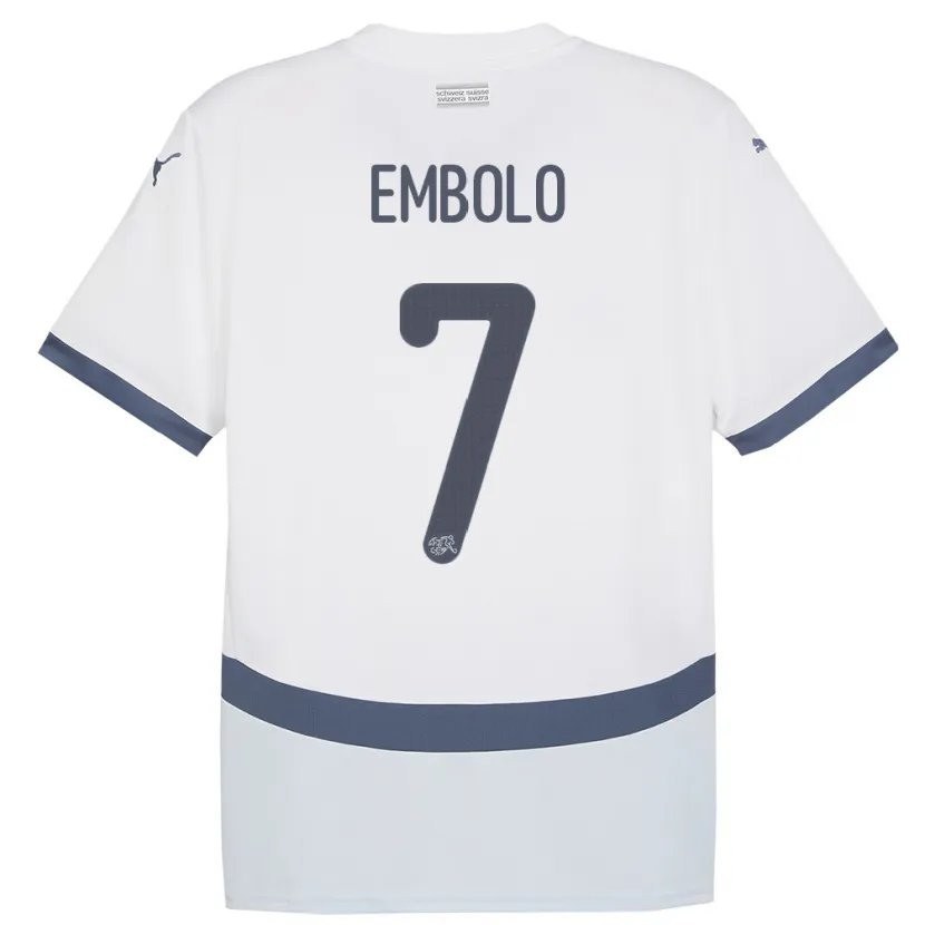 Danxen Dětské Švýcarsko Breel Embolo #7 Bílý Daleko Hráčské Dresy 24-26 Dres