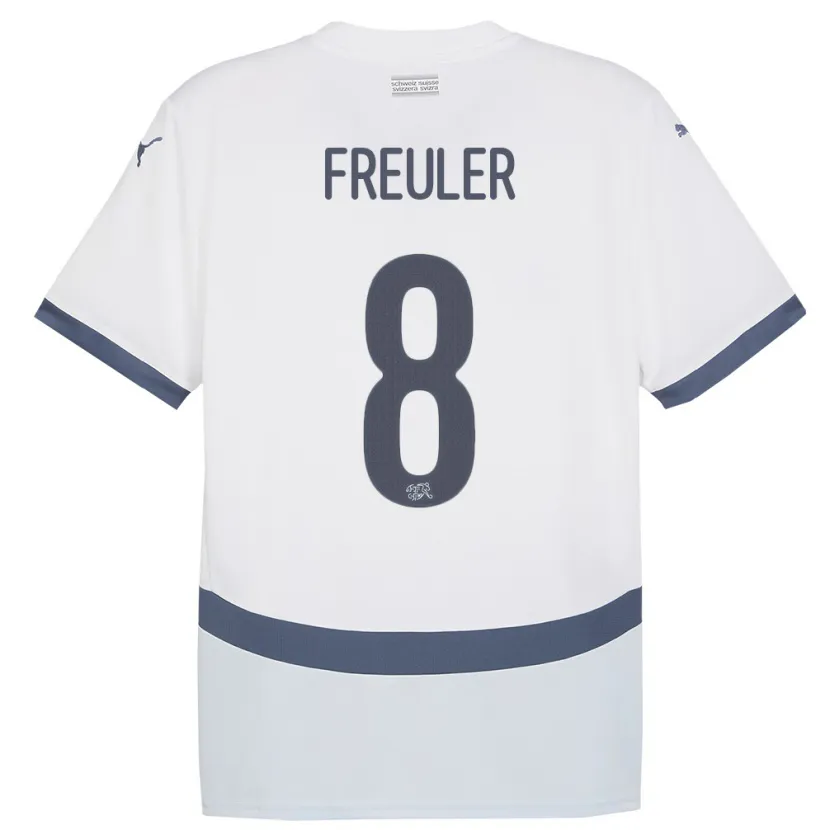Danxen Dětské Švýcarsko Remo Freuler #8 Bílý Daleko Hráčské Dresy 24-26 Dres