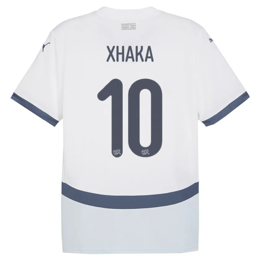 Danxen Dětské Švýcarsko Granit Xhaka #10 Bílý Daleko Hráčské Dresy 24-26 Dres