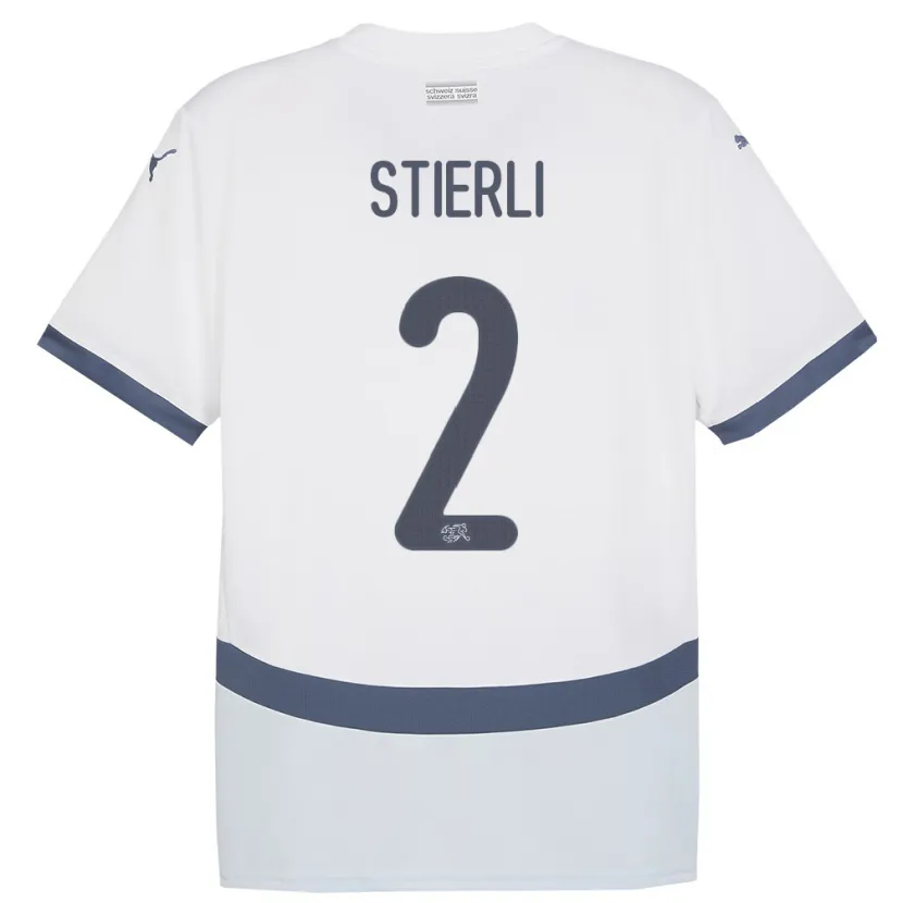 Danxen Dětské Švýcarsko Julia Stierli #2 Bílý Daleko Hráčské Dresy 24-26 Dres