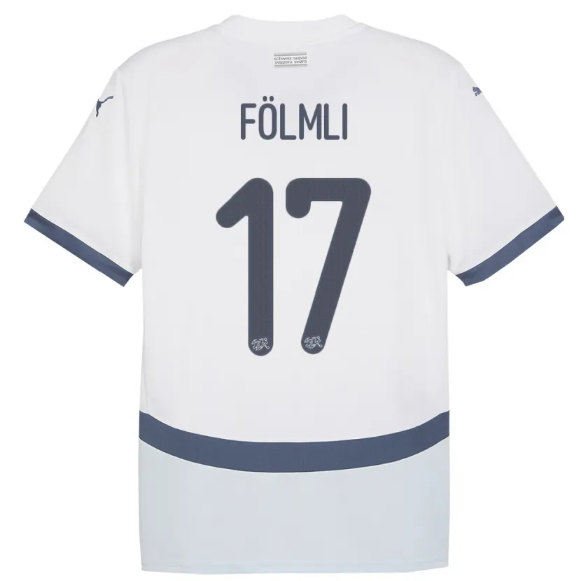 Danxen Dětské Švýcarsko Svenja Folmli #17 Bílý Daleko Hráčské Dresy 24-26 Dres