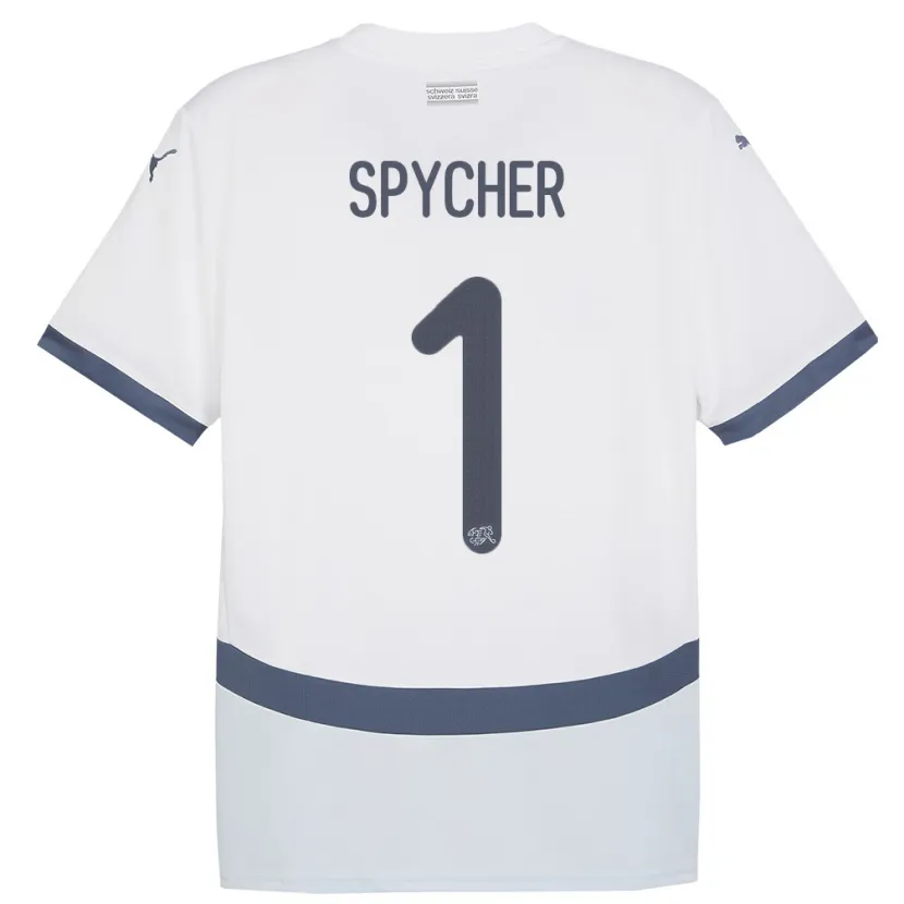 Danxen Dětské Švýcarsko Tim Spycher #1 Bílý Daleko Hráčské Dresy 24-26 Dres