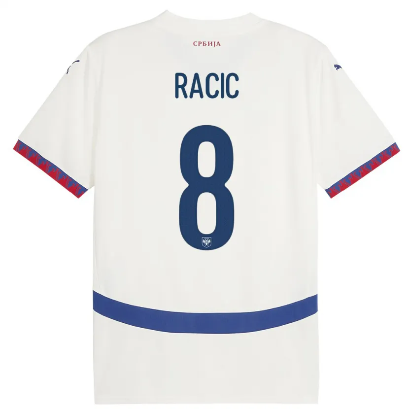 Danxen Dětské Srbsko Uros Racic #8 Bílý Daleko Hráčské Dresy 24-26 Dres