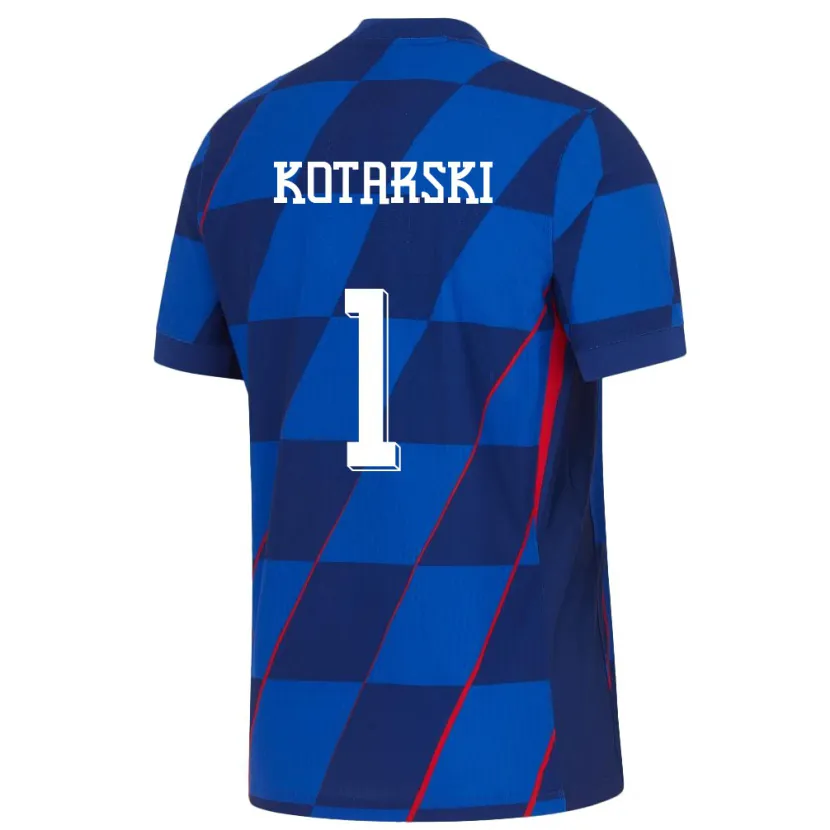Danxen Dětské Chorvatsko Dominik Kotarski #1 Modrý Daleko Hráčské Dresy 24-26 Dres