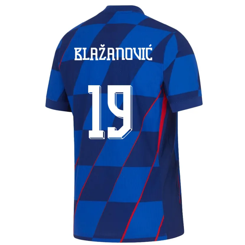 Danxen Dětské Chorvatsko Antonio Blazanovic #19 Modrý Daleko Hráčské Dresy 24-26 Dres