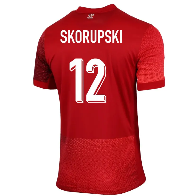 Danxen Dětské Polsko Lukasz Skorupski #12 Červené Daleko Hráčské Dresy 24-26 Dres