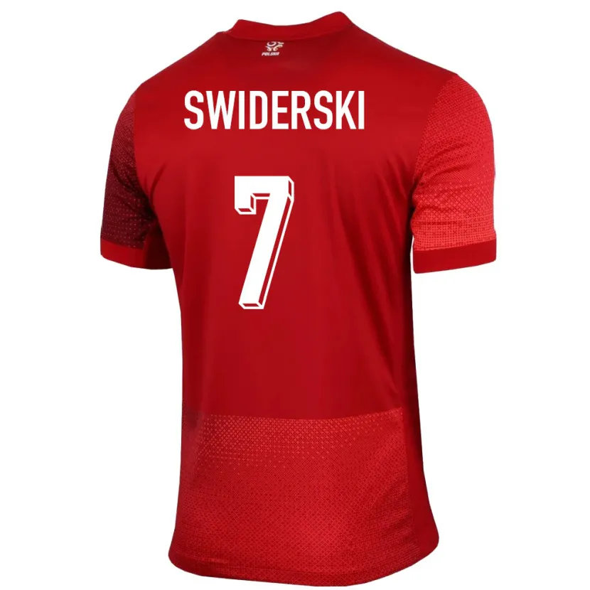 Danxen Dětské Polsko Karol Swiderski #7 Červené Daleko Hráčské Dresy 24-26 Dres