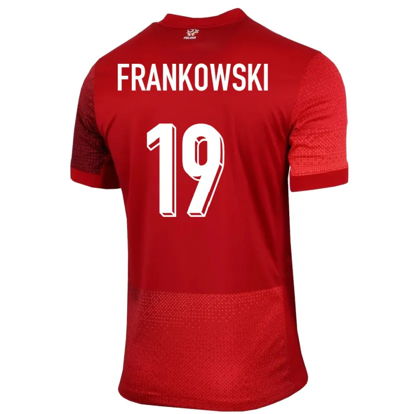 Danxen Dětské Polsko Przemyslaw Frankowski #19 Červené Daleko Hráčské Dresy 24-26 Dres