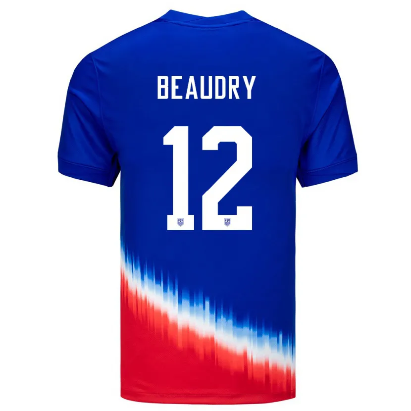 Danxen Dětské Spojené Státy Americké Adam Beaudry #12 Modrý Daleko Hráčské Dresy 24-26 Dres