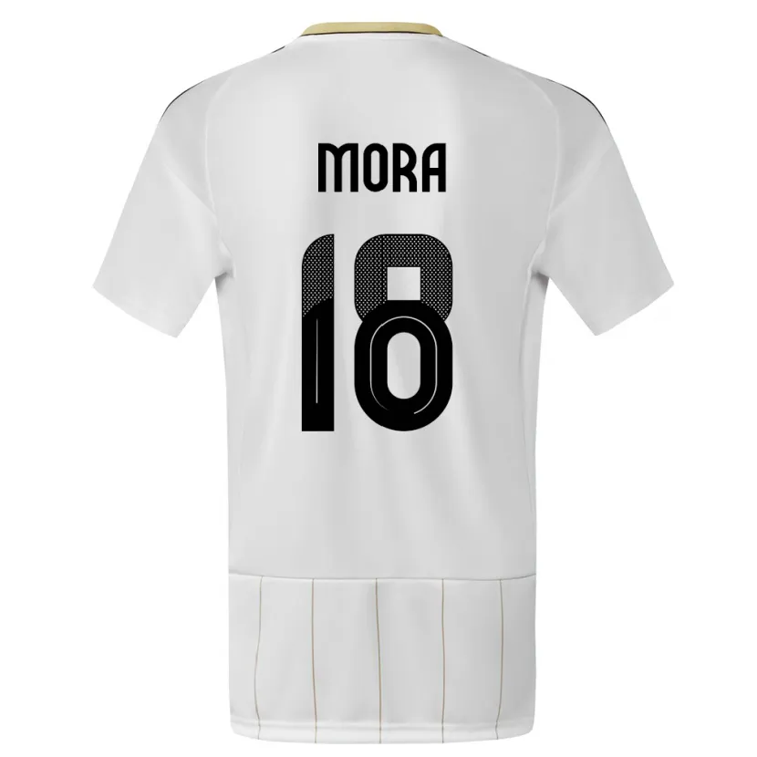 Danxen Dětské Kostarika Bayron Mora #18 Bílý Daleko Hráčské Dresy 24-26 Dres