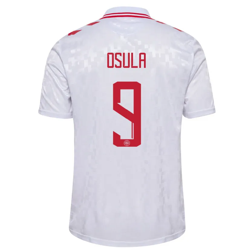 Danxen Dětské Dánsko William Osula #9 Bílý Daleko Hráčské Dresy 24-26 Dres