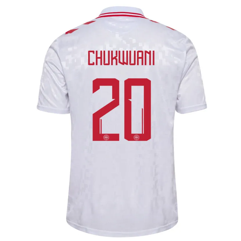 Danxen Dětské Dánsko Tochi Chukwuani #20 Bílý Daleko Hráčské Dresy 24-26 Dres