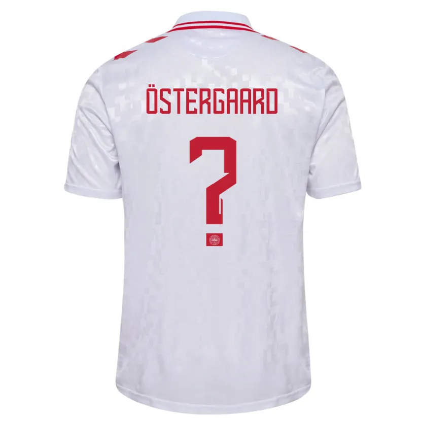 Danxen Dětské Dánsko Christian Östergaard #0 Bílý Daleko Hráčské Dresy 24-26 Dres