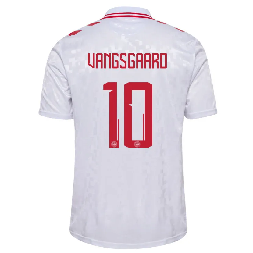 Danxen Dětské Dánsko Amalie Vangsgaard #10 Bílý Daleko Hráčské Dresy 24-26 Dres