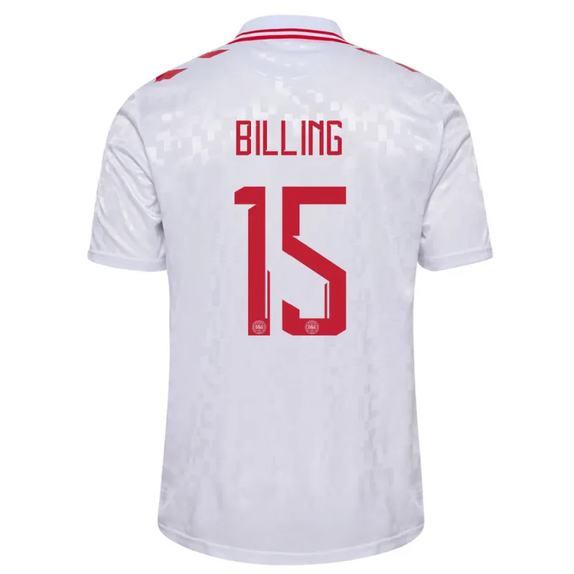 Danxen Dětské Dánsko Philip Billing #15 Bílý Daleko Hráčské Dresy 24-26 Dres
