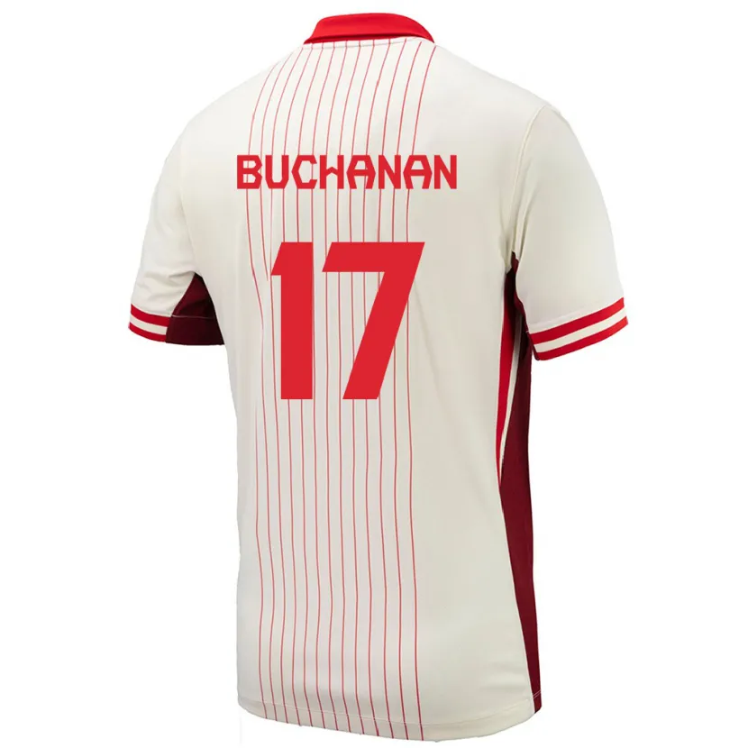 Danxen Dětské Kanada Tajon Buchanan #17 Bílý Daleko Hráčské Dresy 24-26 Dres