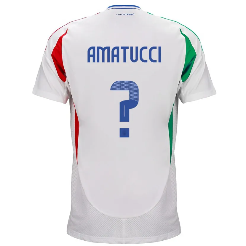 Danxen Dětské Itálie Lorenzo Amatucci #0 Bílý Daleko Hráčské Dresy 24-26 Dres