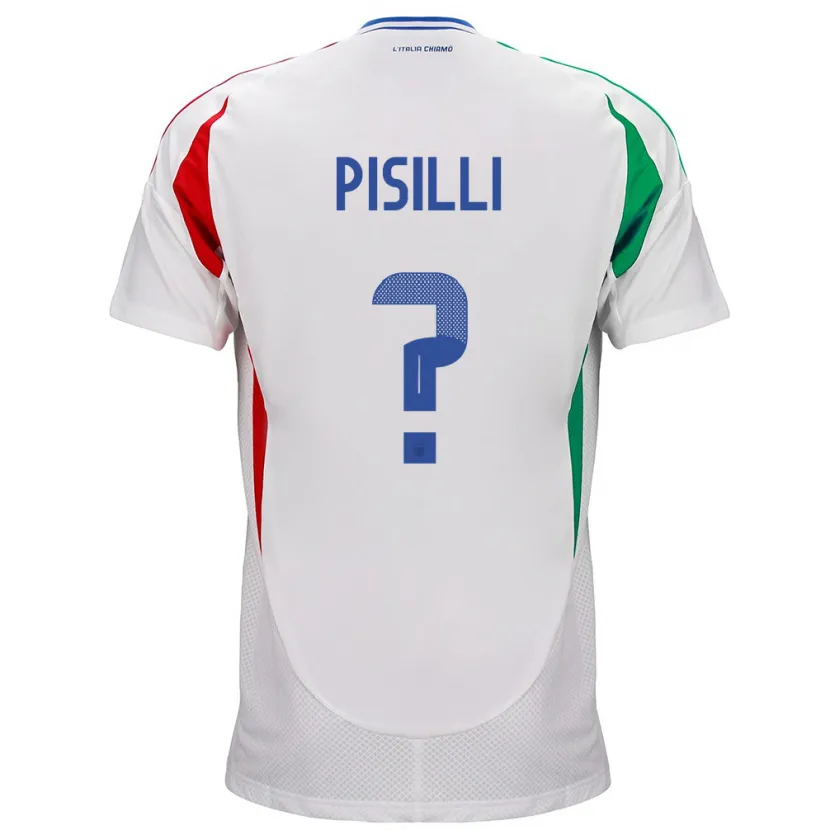 Danxen Dětské Itálie Niccolò Pisilli #0 Bílý Daleko Hráčské Dresy 24-26 Dres