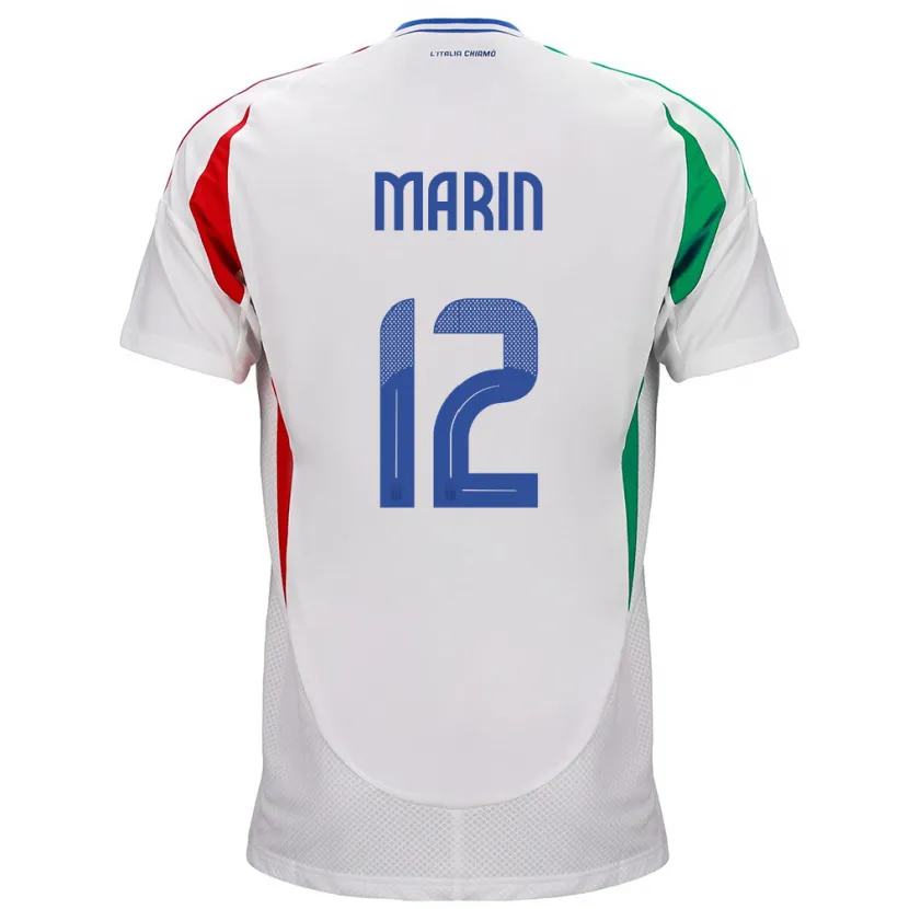Danxen Dětské Itálie Renato Marin #12 Bílý Daleko Hráčské Dresy 24-26 Dres