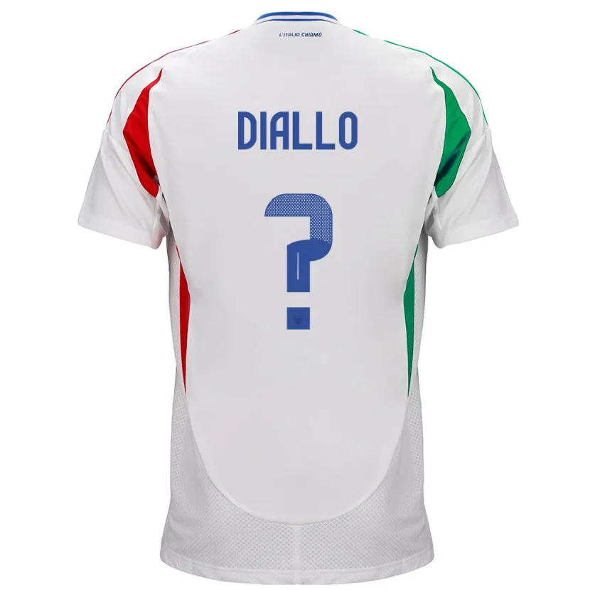 Danxen Dětské Itálie Djibril Diallo #0 Bílý Daleko Hráčské Dresy 24-26 Dres