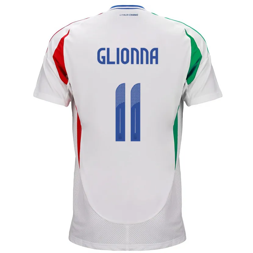 Danxen Dětské Itálie Benedetta Glionna #11 Bílý Daleko Hráčské Dresy 24-26 Dres