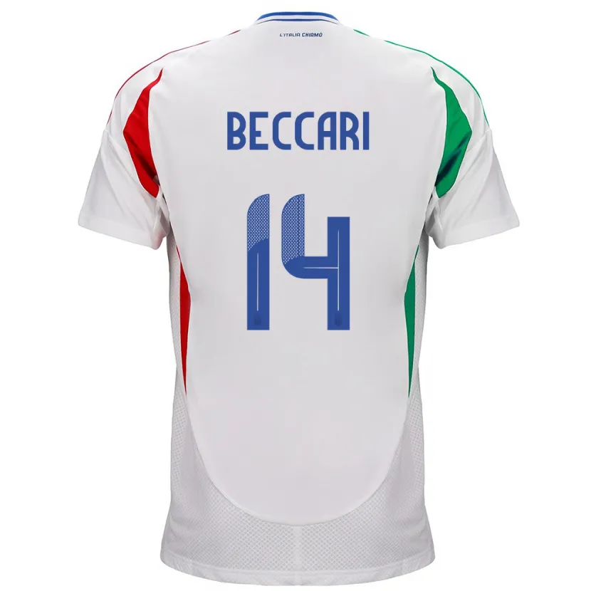Danxen Dětské Itálie Chiara Beccari #14 Bílý Daleko Hráčské Dresy 24-26 Dres