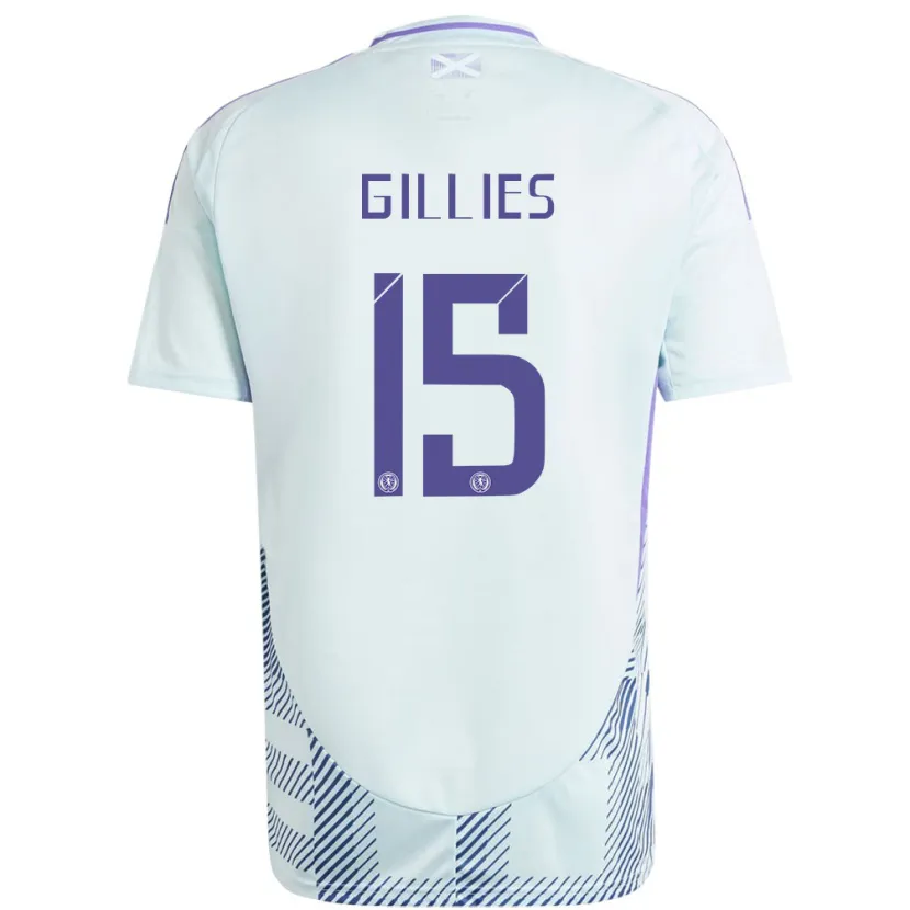 Danxen Dětské Skotsko Matthew Gillies #15 Světle Mátově Modrá Daleko Hráčské Dresy 24-26 Dres